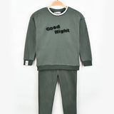 סט פיג'מה עם כיתוב - זית