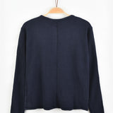 חולצת ואפל עם תיקתקים - נייבי