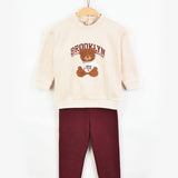 חליפת פוטר דובון - בורדו