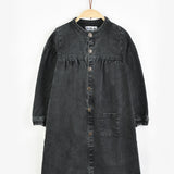 שמלת כפתורים עם כיס - אפור