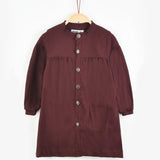 שמלת כפתורים עם כיס - בורדו