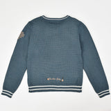 סוודר בסיומת ריב פסים - ג'ינס