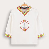 חולצת פולו ספורטיבית - שמנת