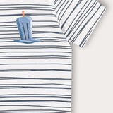 חולצת פסים עם הדפס - כחול