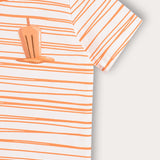 חולצת פסים עם הדפס - כתום