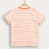 חולצת פסים עם הדפס - כתום