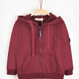 קפוצ'ון פוטר עם רוכסן - בורדו