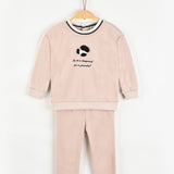 סט פיג'מה בייבי ריב - בז'