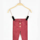 טייץ בייבי קורדרוי עם כפתורים - סגול