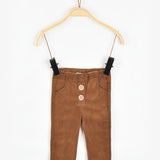 טייץ בייבי קורדרוי עם כפתורים - קאמל