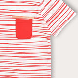 S.K. Shirt, Thin Stripe Print - Red