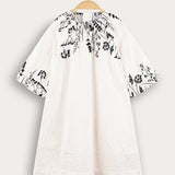 Floral print dress - black