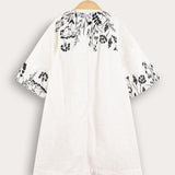 Floral print dress - black