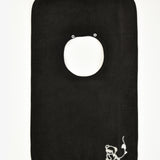 סינר מגבת עם רקמה - שחור