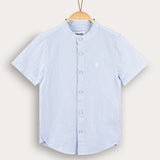 Striped button-down shirt - light blue