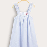 סרפן כתפיות עם פסים - תכלת