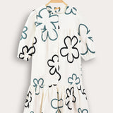 Floral embroidered dress - black