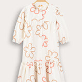 שמלת פרחים עם כפתורים - ורוד