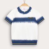 חולצת טי שירט הדפס בטיק - כחול