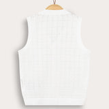 אפודת סריג עם כפתורים - צהוב