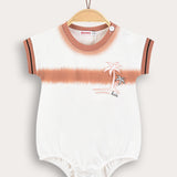 אוברול בייבי הדפס בטיק - כתום