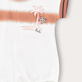 אוברול בייבי הדפס בטיק - כתום