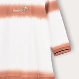 שמלת קומות הדפס בטיק - כתום