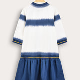 שמלת קומות הדפס בטיק - כחול