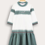 שמלת קומות הדפס בטיק - מנטה