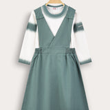 סט חולצה וסרפן - מנטה