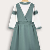 סט חולצה וסרפן - מנטה