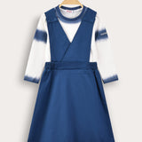 סט חולצה וסרפן - כחול