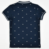 חולצת פולו עם צווארון - נייבי דפוס