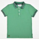 חולצת פולו עם צווארון - ירוק