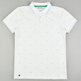 חולצת פולו עם צווארון - שמנת דפוס