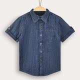 חולצת ג'ינס מכופתרת - כחול