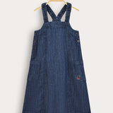 Denim sarafan with pockets - blue