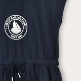 שמלת כיווצים עם שרוך קשירה - נייבי