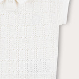 סט בייבי סריג קרושה - שמנת