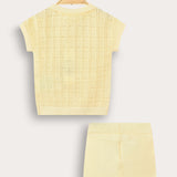 סט בייבי סריג קרושה - צהוב