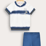 סט בייבי הדפס בטיק - כחול