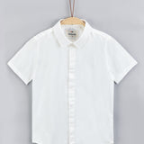 חולצה מכופתרת עם צווארון - שמנת