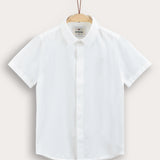 חולצה מכופתרת עם צווארון - שמנת