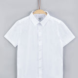 חולצה מכופתרת עם צווארון - לבן