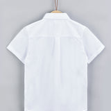 חולצה מכופתרת עם צווארון - לבן