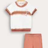 סט בייבי הדפס בטיק - כתום