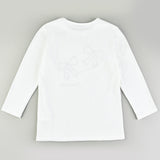 חולצת שרוול 3/4 עם פפיונים - שמנת