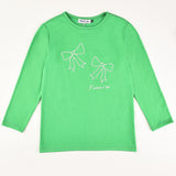 חולצת שרוול 3/4 עם פפיונים - ליים