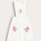 Shabbat sarafan with glow embroidery - beige