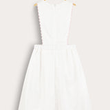 Shabbat sarafan with glow embroidery - beige